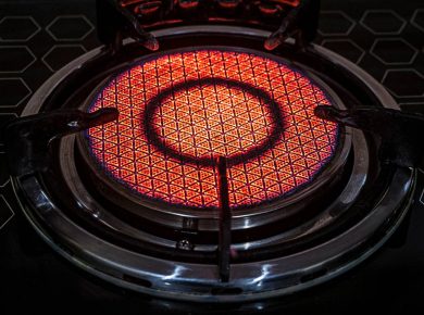 Infrared radiation technology on ceramic pattern of gas stove